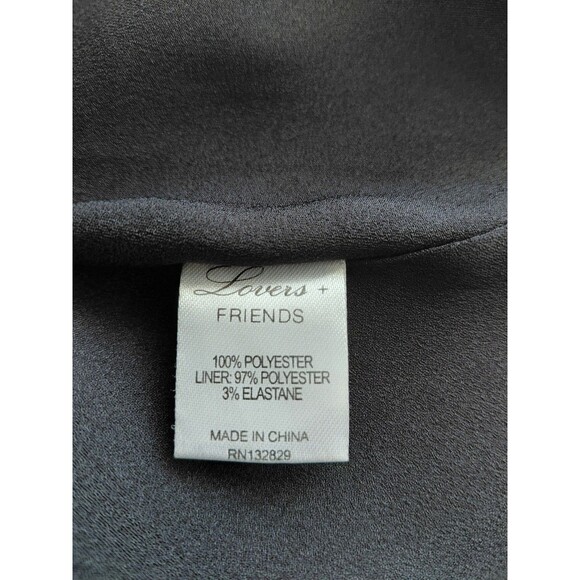 Lovers + Friends Sz S Black Sleeveless Maxi Dress with Side Silver Bead Cutouts - Picture 10 of 11